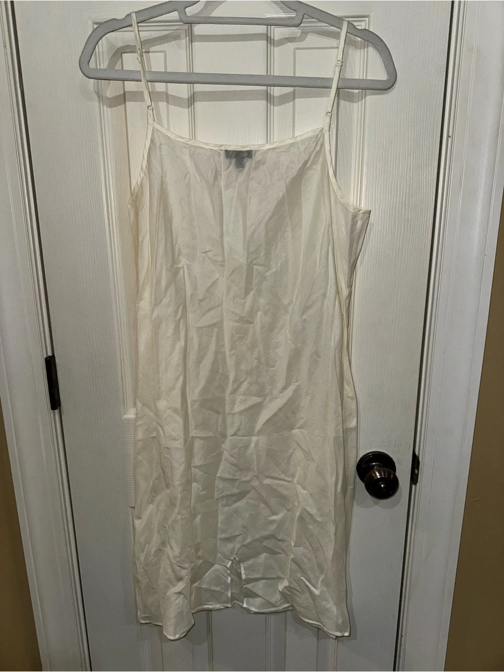Talbots linen Cream Slip Dress with Spaghetti Straps